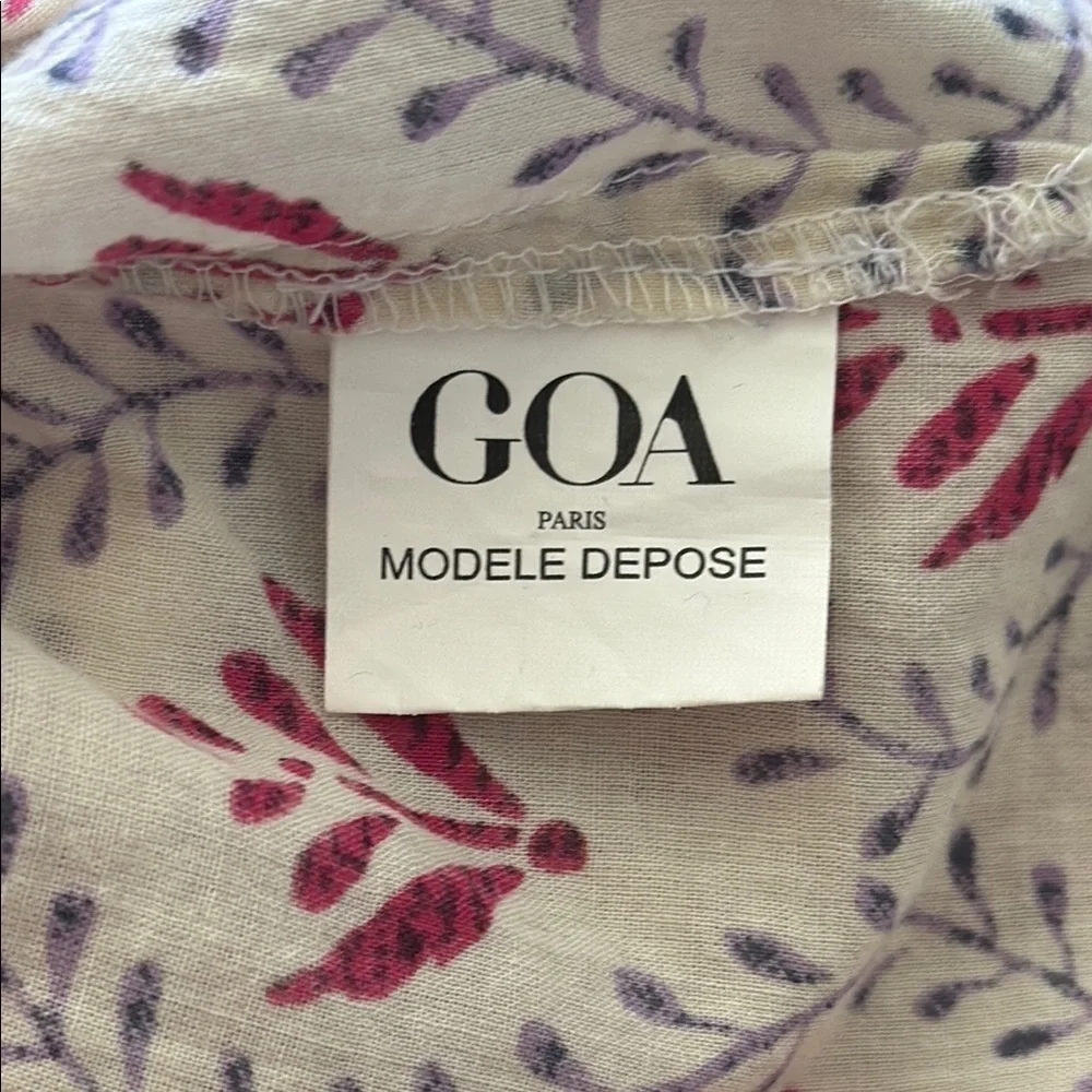 Goa Paris sz M Button-Up cover up shirt dress cotton great condition